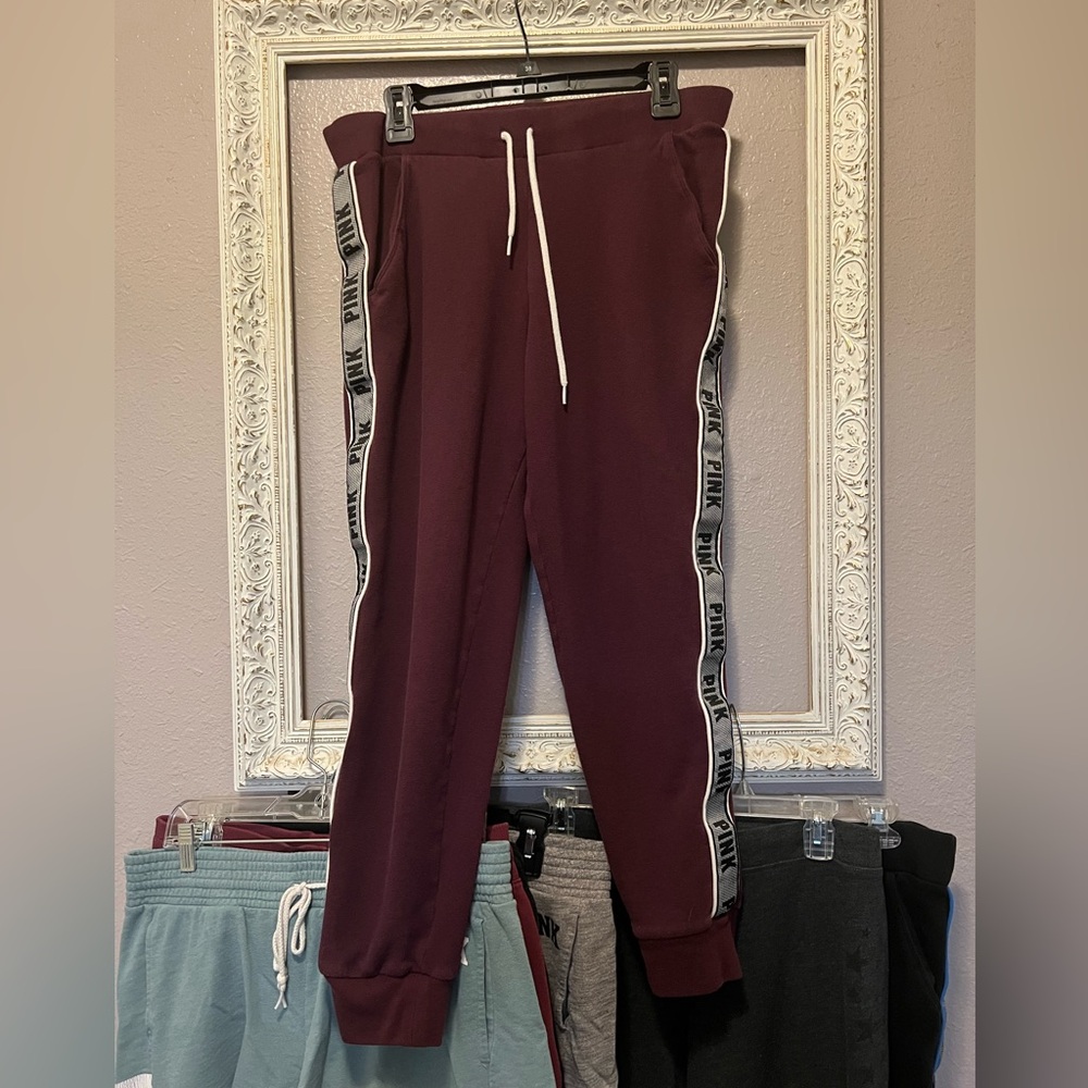 Victoria Secret PINK Burgundy Joggers